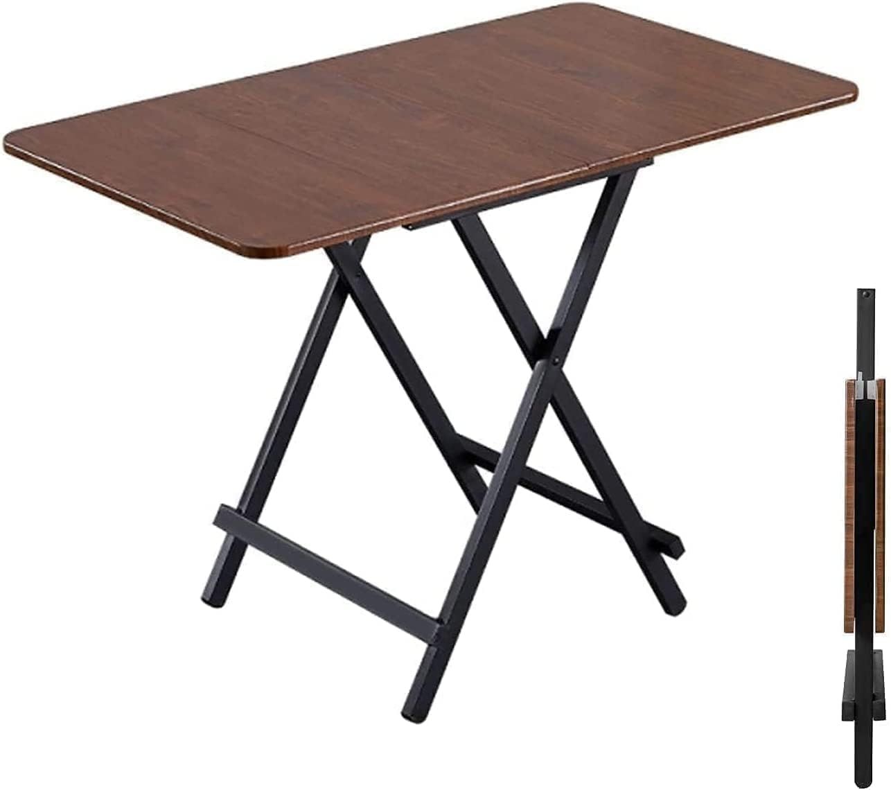 折りたたみ デスクダイニングテーブル 約120x60x74cm コンパクト Probasto テーブル パソコンデスク 完成品 作業台 食卓 リビングテーブル（ダークブラウン）Ju