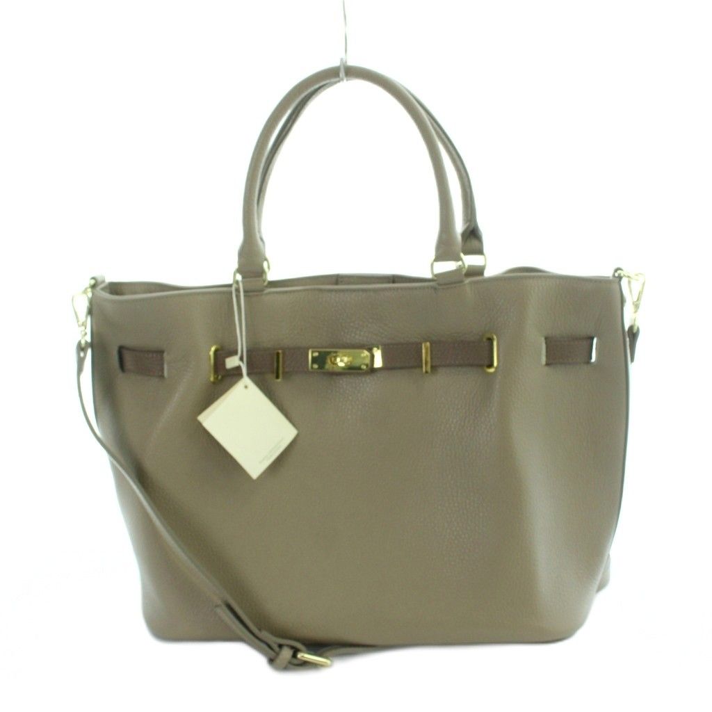 Milos トートバッグ ショルダー 2way ハンド レザー ロゴ ゴールド金具 ベージュ ■GY18 /MQ