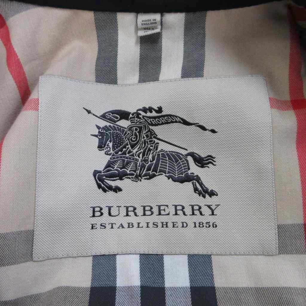 バーバリー BURBERRY トレンチコート 38 黒 ブラック ダブルブレスト