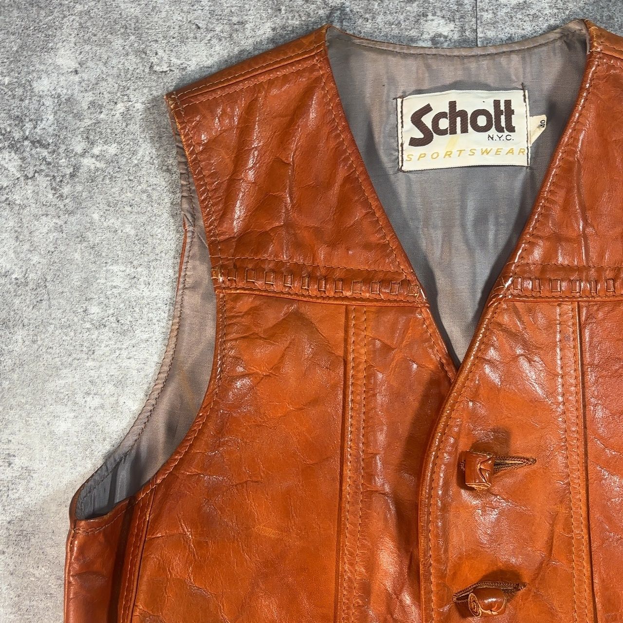 Schott ショット レザーベスト 70's vintage ヴィンテージ 革ベスト