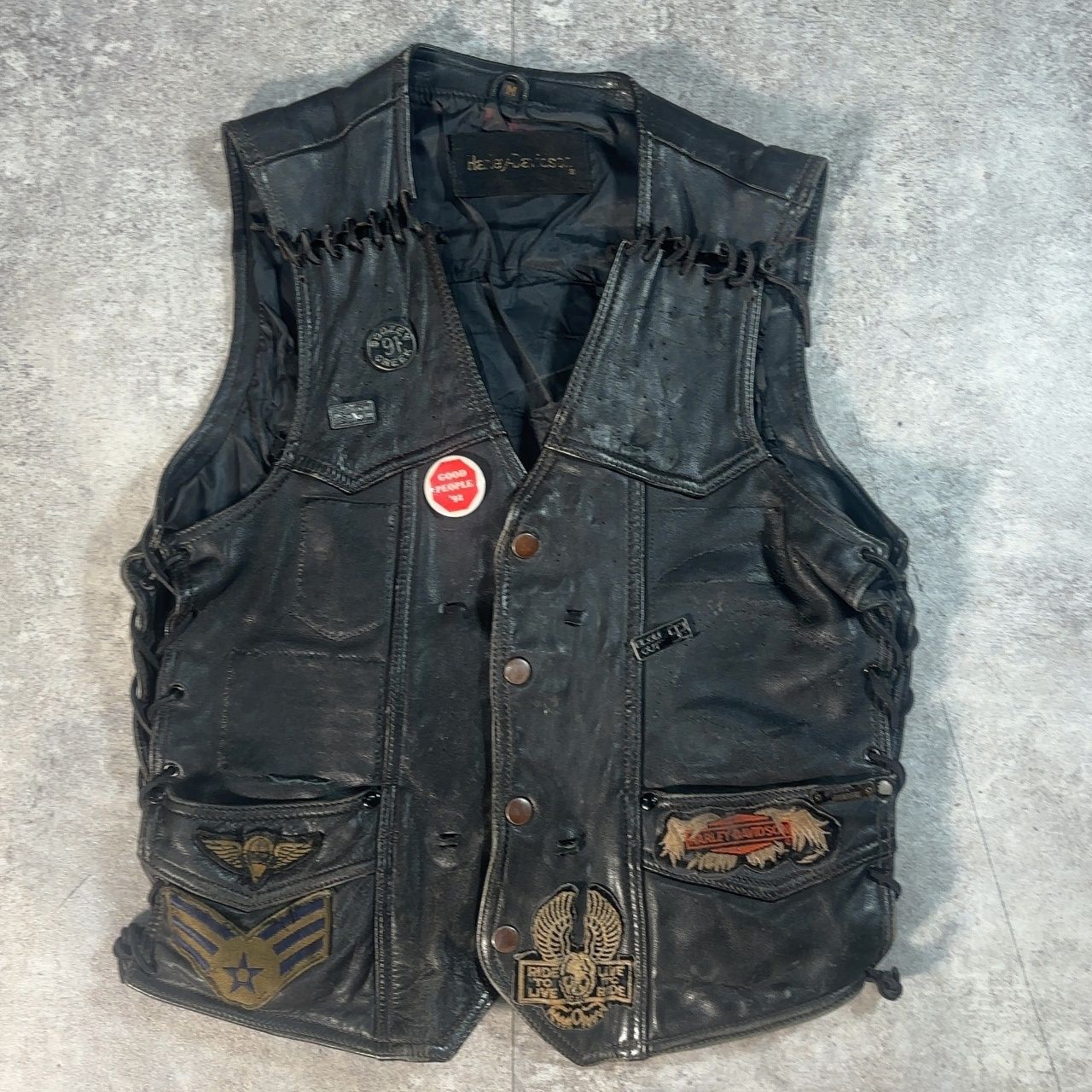 HARLEY DAVIDSON ハーレーダヴィッドソン レザーベスト 革ベスト M