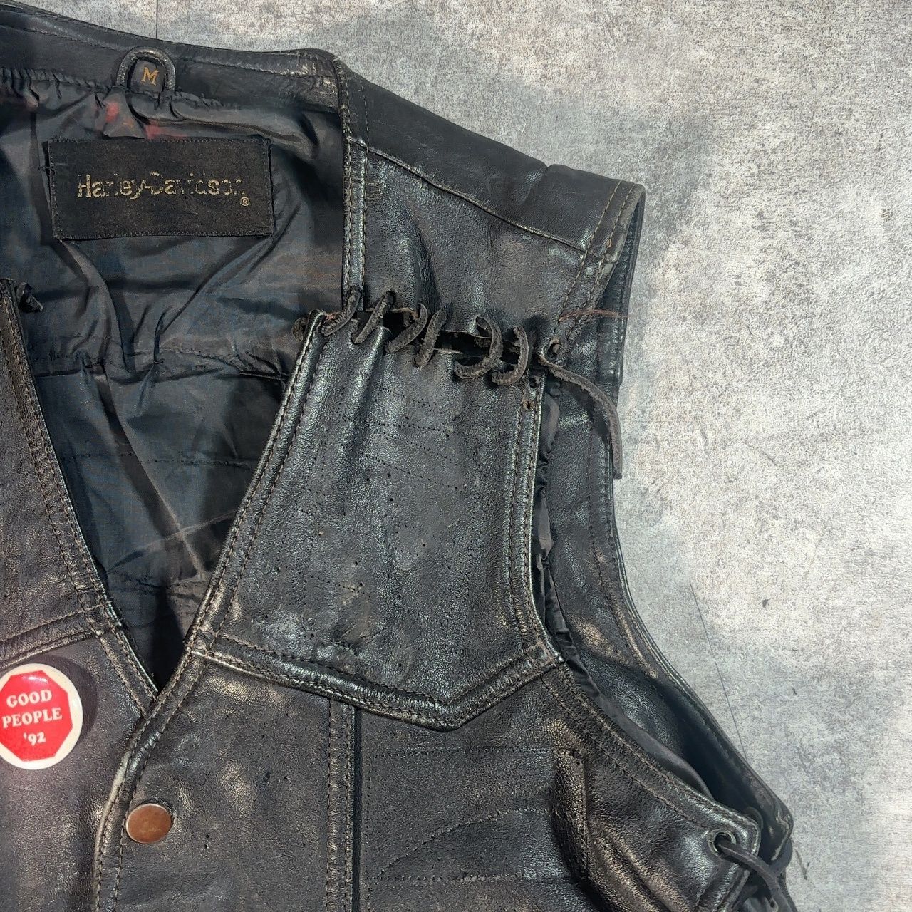 HARLEY DAVIDSON ハーレーダヴィッドソン レザーベスト 革ベスト M 