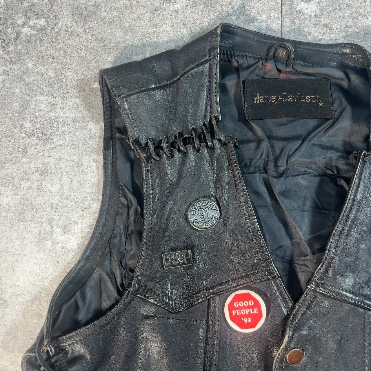 HARLEY DAVIDSON ハーレーダヴィッドソン レザーベスト 革ベスト M