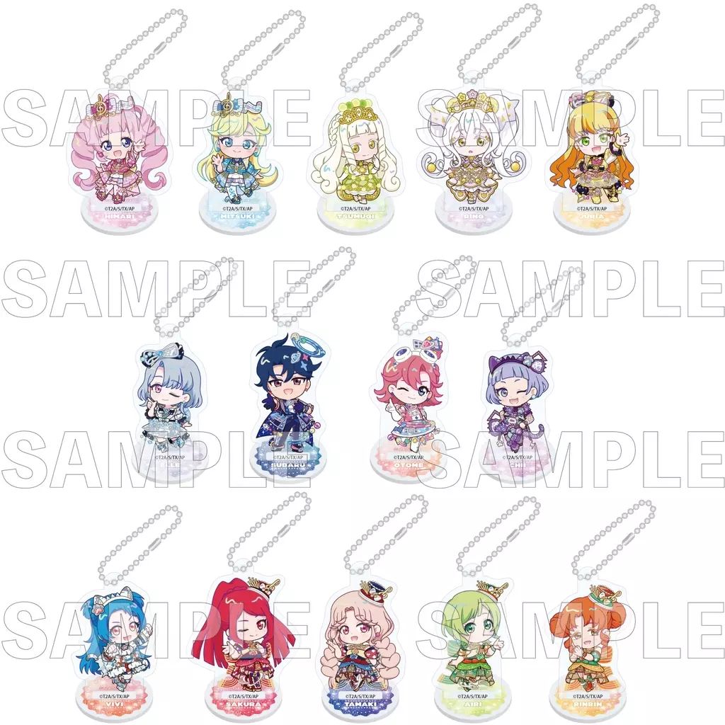 【中古】キーホルダー 全14種セット 「ひみつのアイプリ バズリウムコーデコレクション トレーディングミニアクリルスタンドキーホルダー」