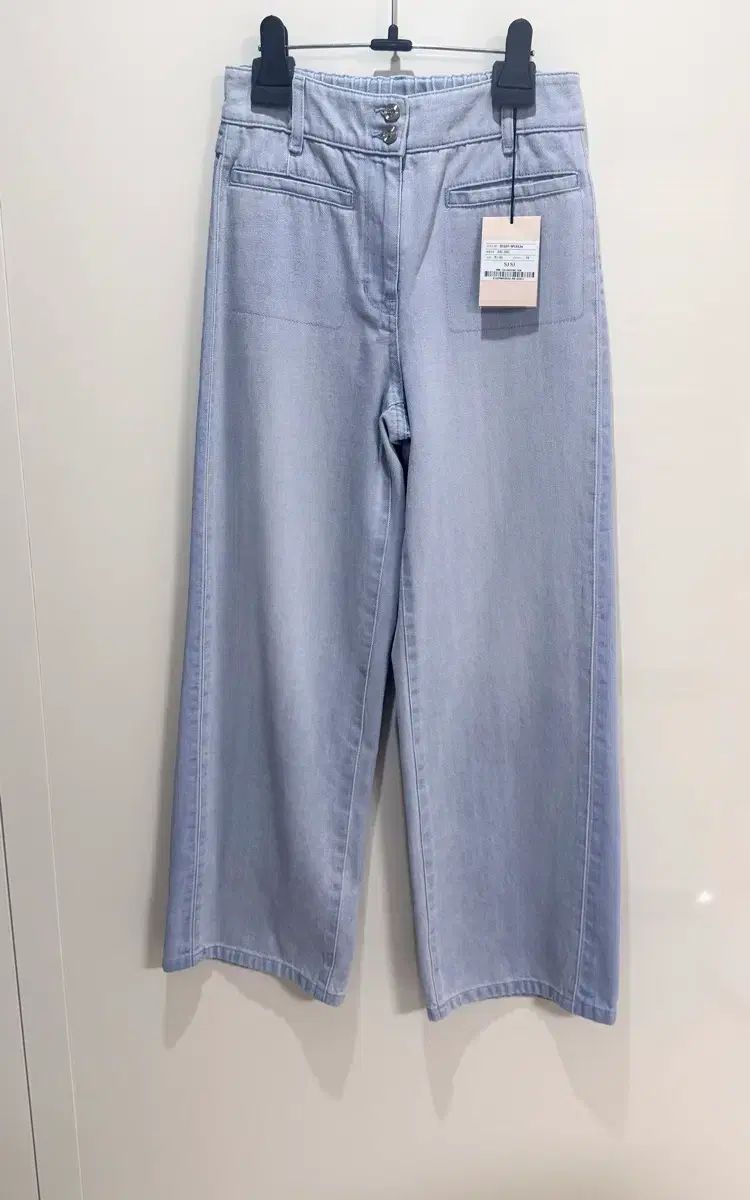 SJSJ ハイウエスト ワイド デニム パンツ