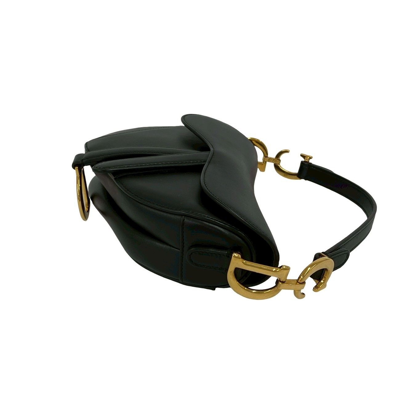 極 美品 Christian Dior ディオール サドルバッグ キャンバス レザー