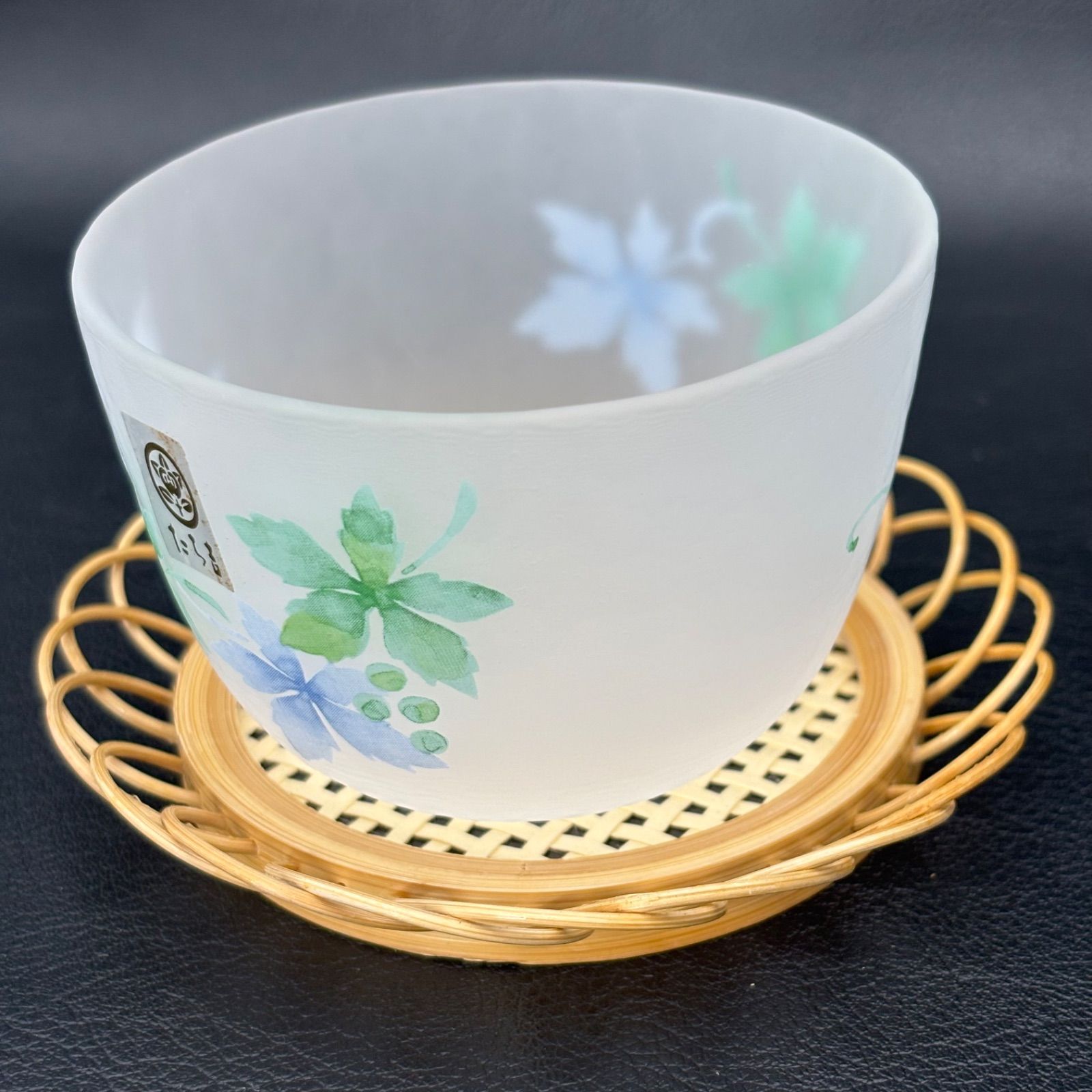 橘吉】風の色 冷茶碗揃 （茶托付）/ 未使用品 たち吉 冷茶グラス 5客 