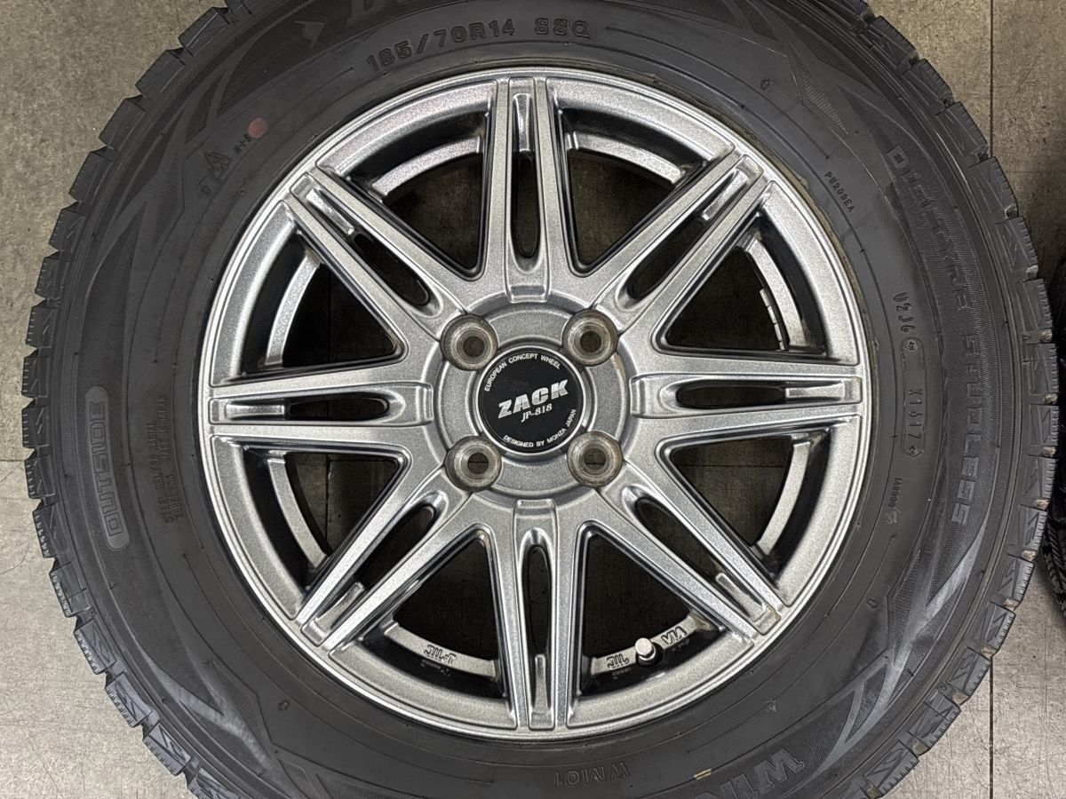 アクア フィット 等に】ZACK JP-818 14in 5.5J +40 PCD100 ダンロップ