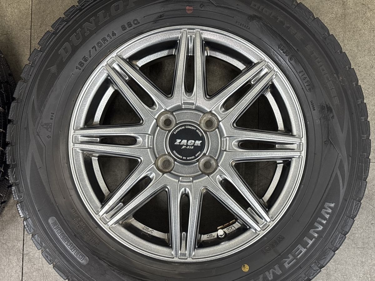 アクア フィット 等に】ZACK JP-818 14in 5.5J +40 PCD100 ダンロップ