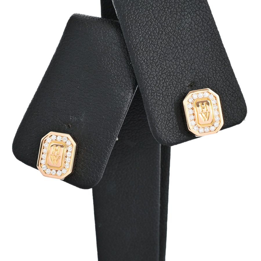 HARRY WINSTON ハリーウィンストン ピアス HWロゴ