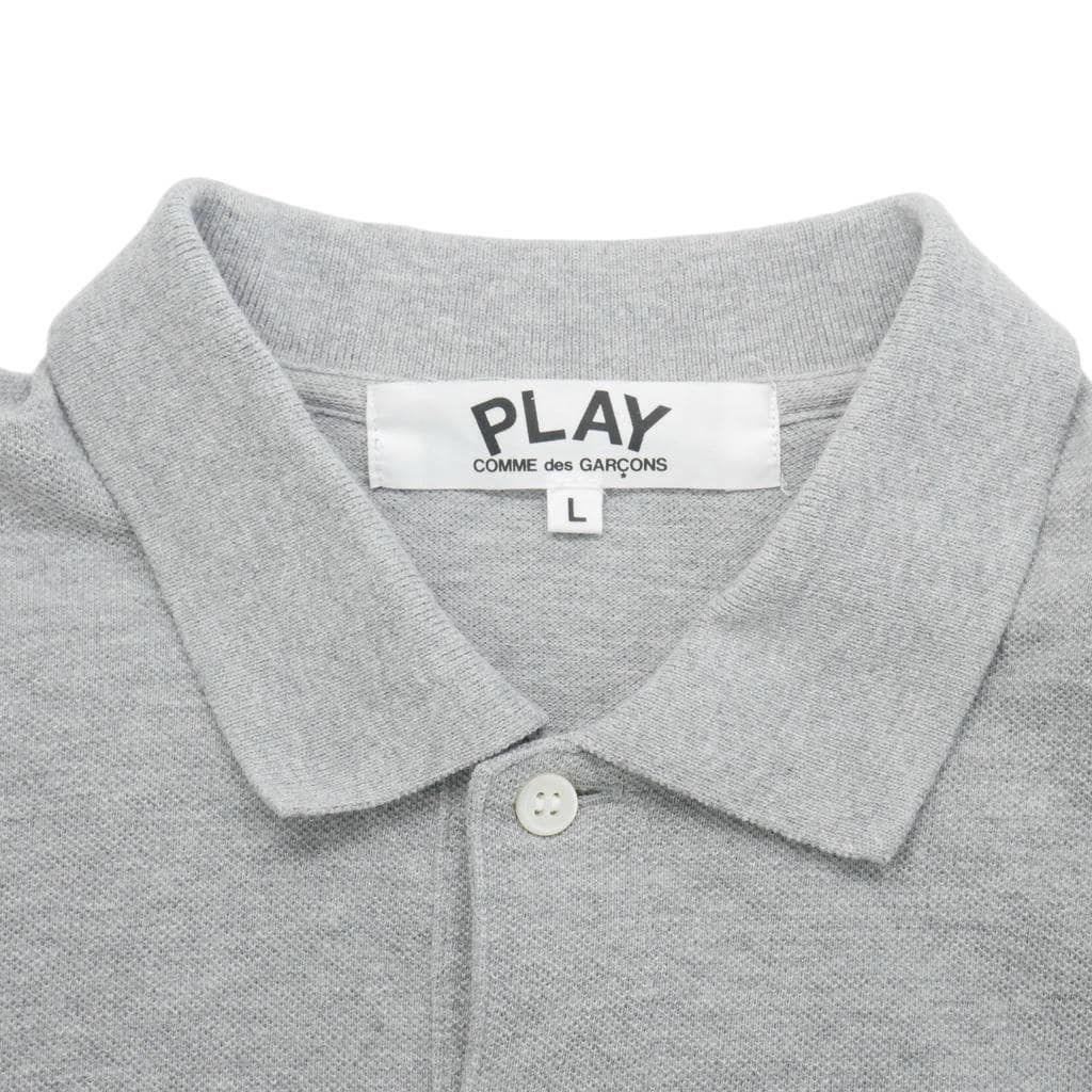 プレイコムデギャルソン PLAY COMME des GARCONS ハートワッペン ポロシャツ 半袖 コットン L グレー AZ-T077