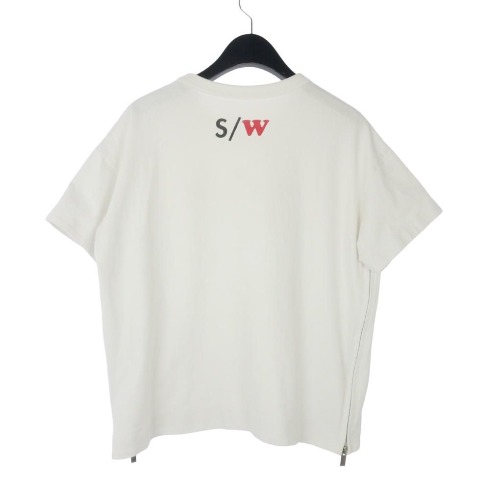 サカイ sacai S/W サイドジップ Tシャツ 半袖 クルーネック プリント