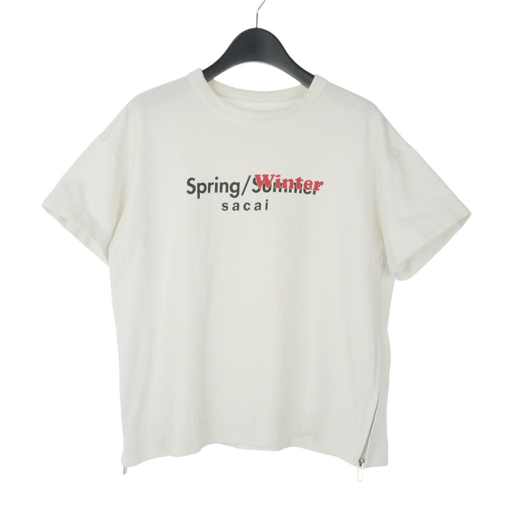 サカイ sacai S/W サイドジップ Tシャツ 半袖 クルーネック プリント