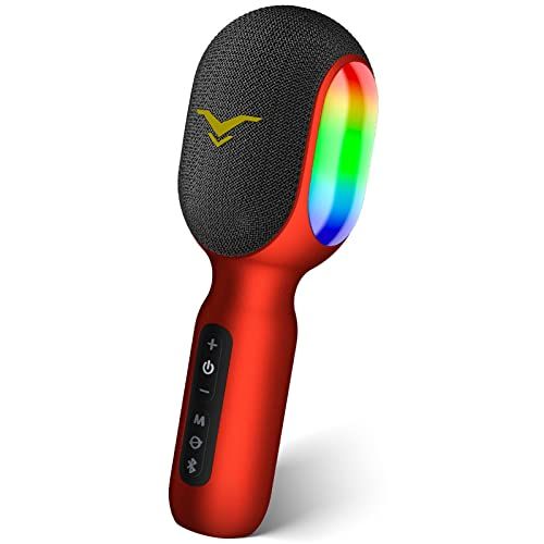 カラオケマイク Bluetooth ワイヤレスマイク 家庭用 ボーカル消去 デュエット対応 LEDライト付き 録音・伴奏・音楽再生 FM送信 車でカラオケ簡単 充電式 iPhone Android対応 自宅 おうちカラオケ パーティー ボイストレーニ 国内発送
