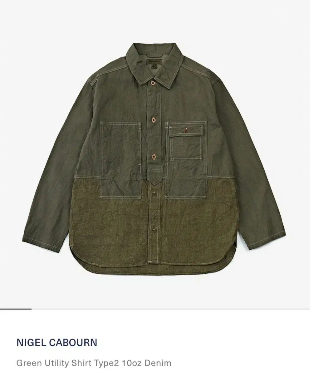 Nigel Cabourn(ナイジェル ケーボン) ユーティリティシャツ タイプ2 10oz デニム サイズ 50 出品