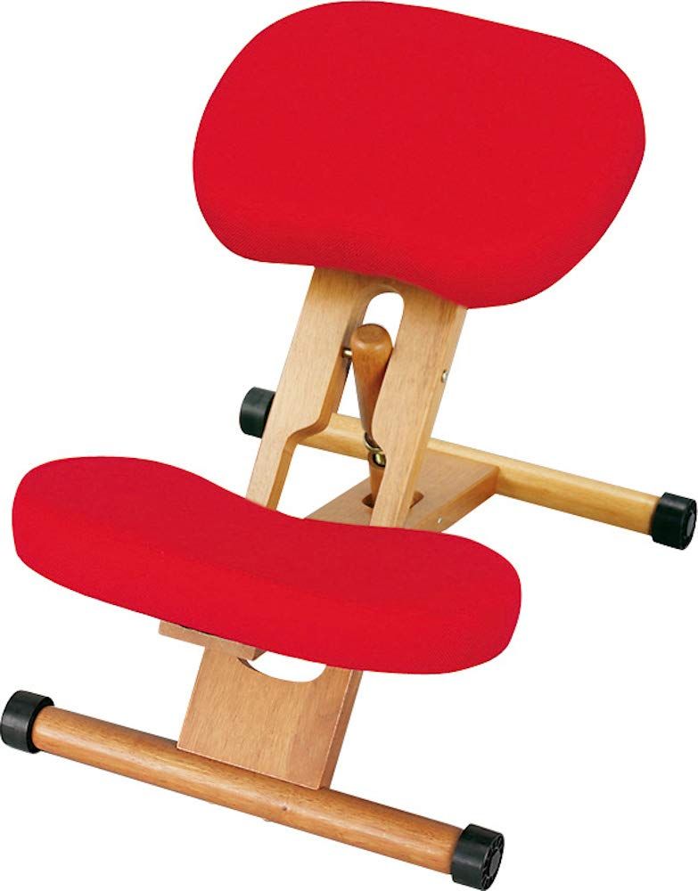 宮武製作所 プロポーションチェア 幅48.5×奥行61-68×高さ43-64cm 木材 ブラウン 姿勢サポート CH-88W (レッド)ｍａ