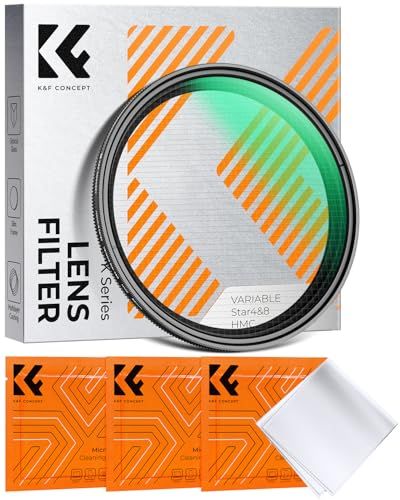 K&F CONCEPT 58mm クロスフィルター 可変式クロスフィルター 4本-8本クロス効果 18層コーティング 薄枠 3枚クリーニングクロス付属 夜景・イルミネーションに最適(Nano-Klear)t 7e71a214