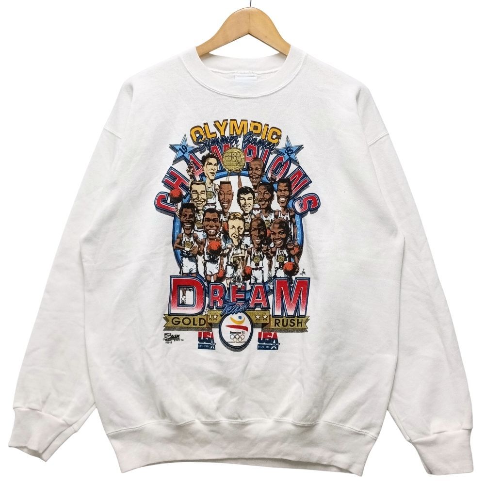 バルセロナオリンピック ドリームチーム バスケットボール SALEM SPORTSWEAR スウェット ホワイト サイズ L 正規品 / 55285