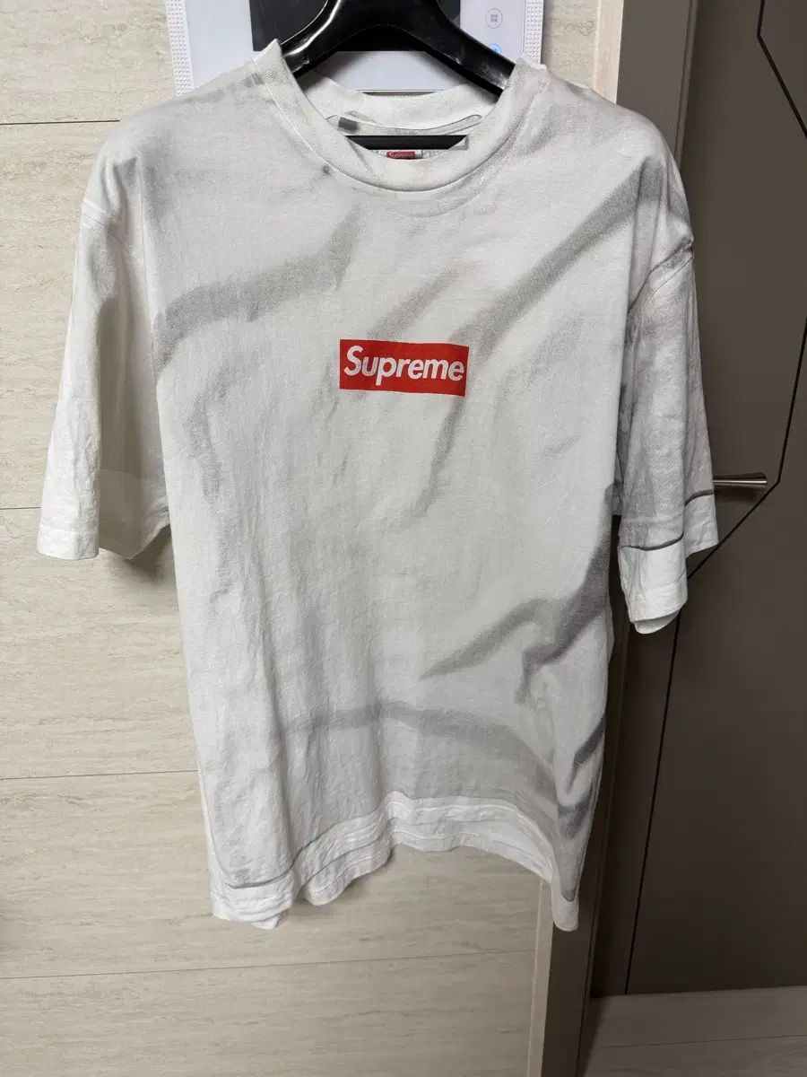 L) シュプリーム x MM6 Maison Margiela エムエムシックス メゾン マルジェラ ボックスロゴ Tシャツ 白 - 24S