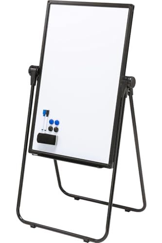 イーサプライ ホワイトボード 折りたたみ 両面 45×75cm スタンド 脚付き マグネット 無段階高さ調整 縦型 回転 イーゼル セミナー 勉強 EEX-WD03/ 59029945