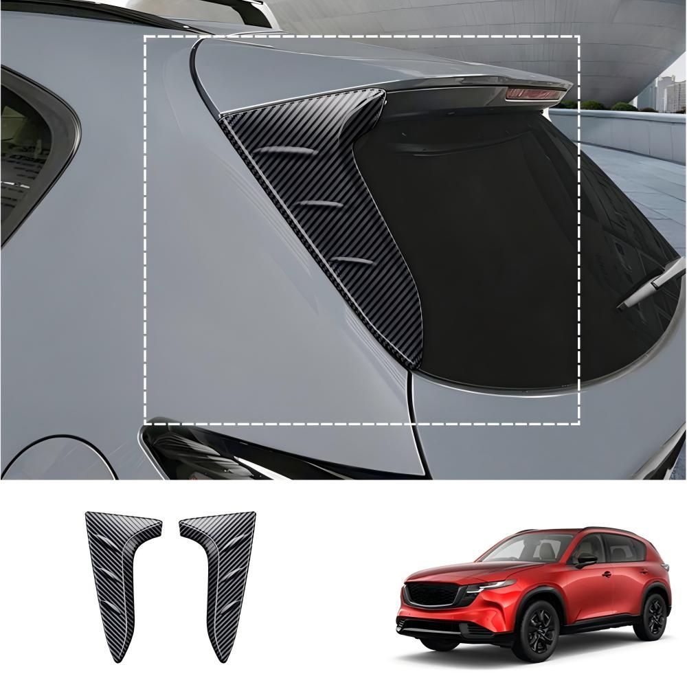 MAZDA マツダ 2026 CX-5 リア三角ピラーカバー カーボン調 / グロスブラック 2P ドレスアップ 傷防止 貼るだけ簡単 耐摩耗 ABS 製 車種専用 高級感 プロテクター 簡単取付 おすすめ