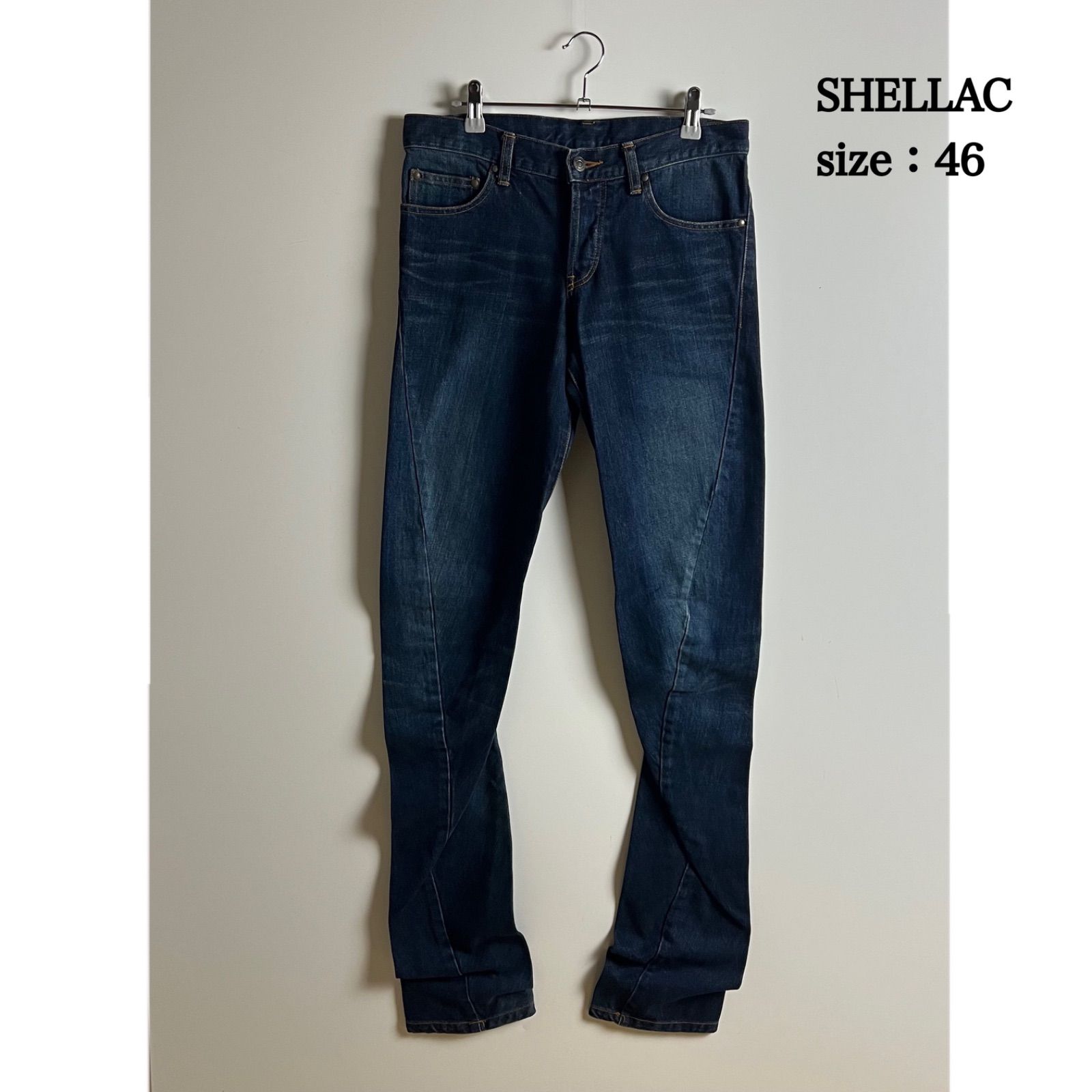 SHELLAC 00s y2k archive BANANA slim denim pants 46 M シェラック