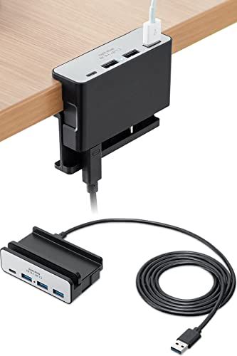 サンワダイレクト USBハブ クランプ USB-A×3・USB-C×1 バスパワー 1.5mケーブル USB-A接続 シルバー 400-HUBA065NSas 08bb60ed