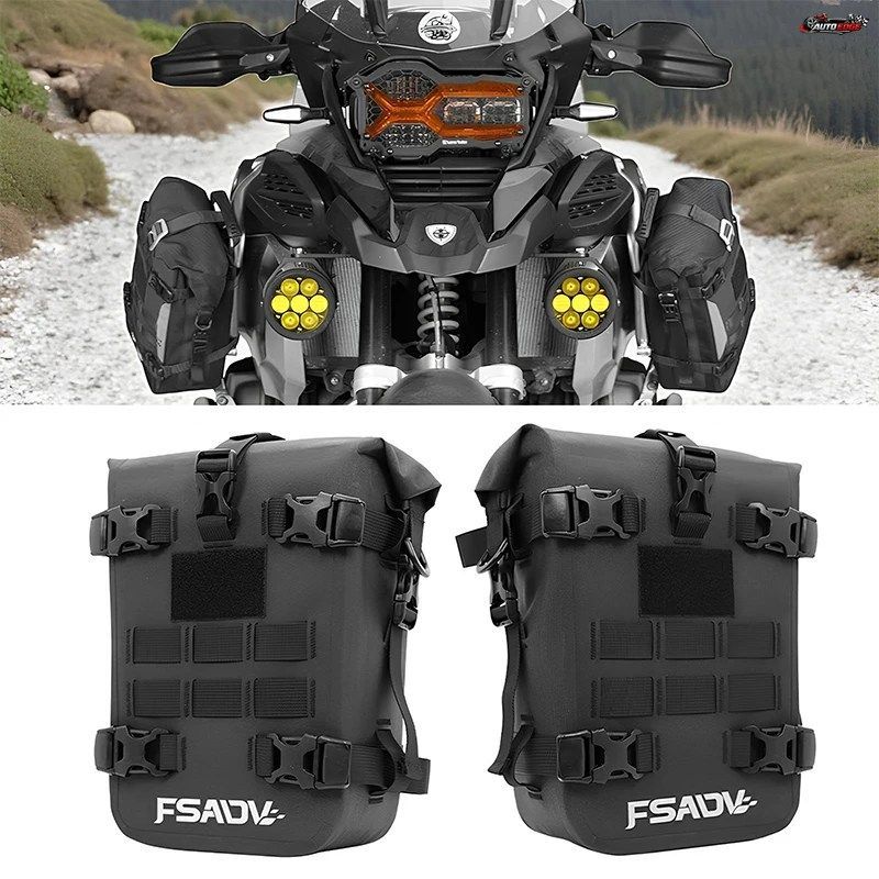 ユニバーサルモーターサイクルサイドフレームバッグ（内部サポート付き）トラベルラゲッジツールボックス防水モーターサイクルバンパーバッ