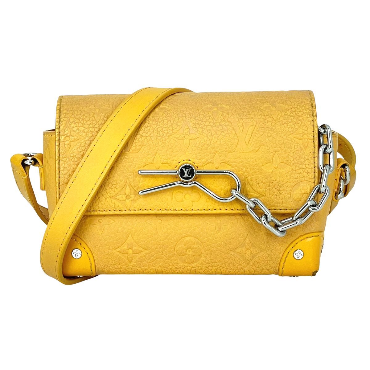 【中古】 LOUIS VUITTON ルイ・ヴィトン スティーマー･ウェアラブル ウォレット M82917 モノグラム・トリヨン レザー ジョーヌ マット イエロー ショルダーバッグ チェーン メンズ 26015916 AO