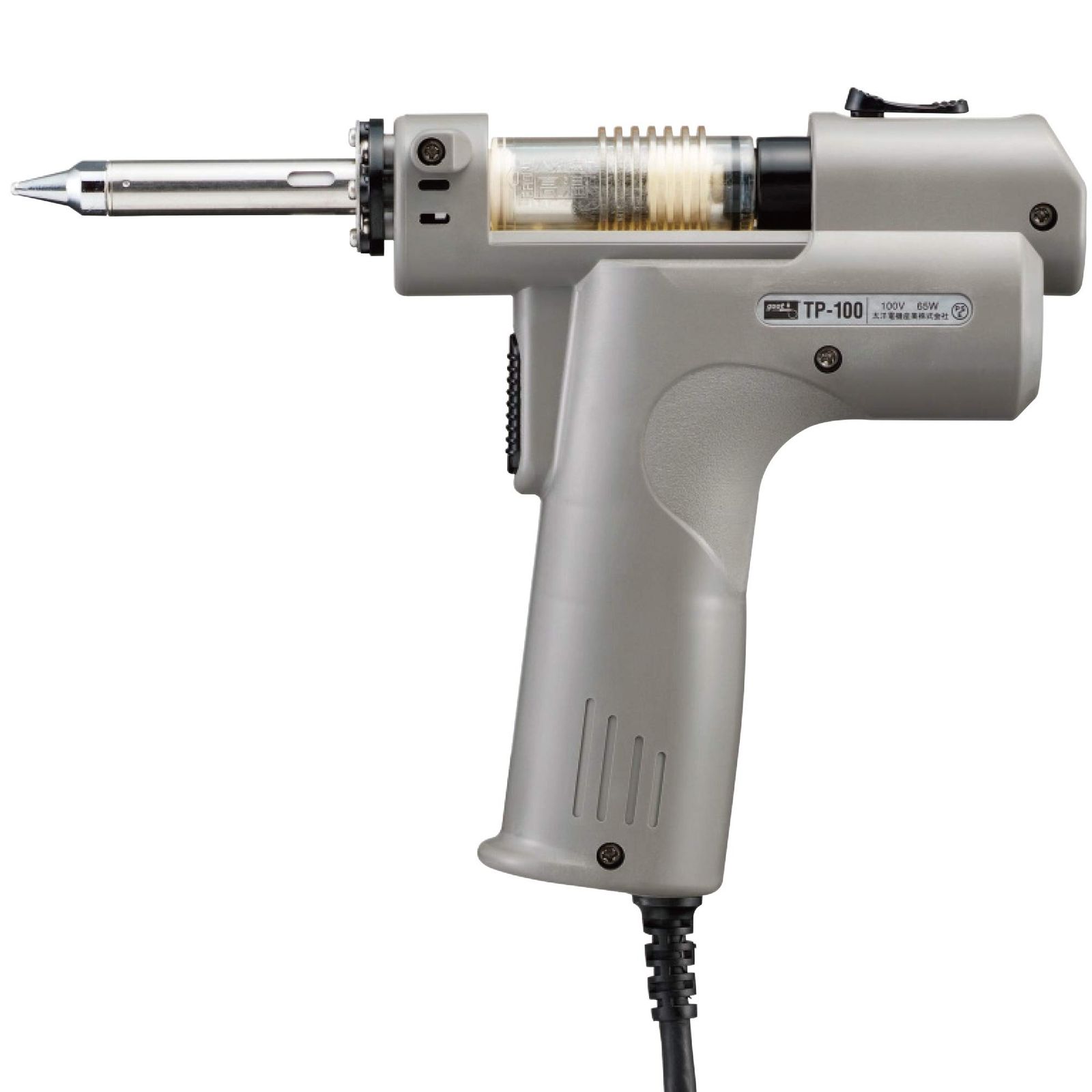 太洋電機産業(goot) 自動はんだ吸取器 ポータブル型 TP-100 【パワフルな吸引力】【交換式カートリッジ】【自由な温度設定 250℃~450℃】 ケース付き 半田吸い取り機 ハンダゴテ 日本製送料無料 834c5688