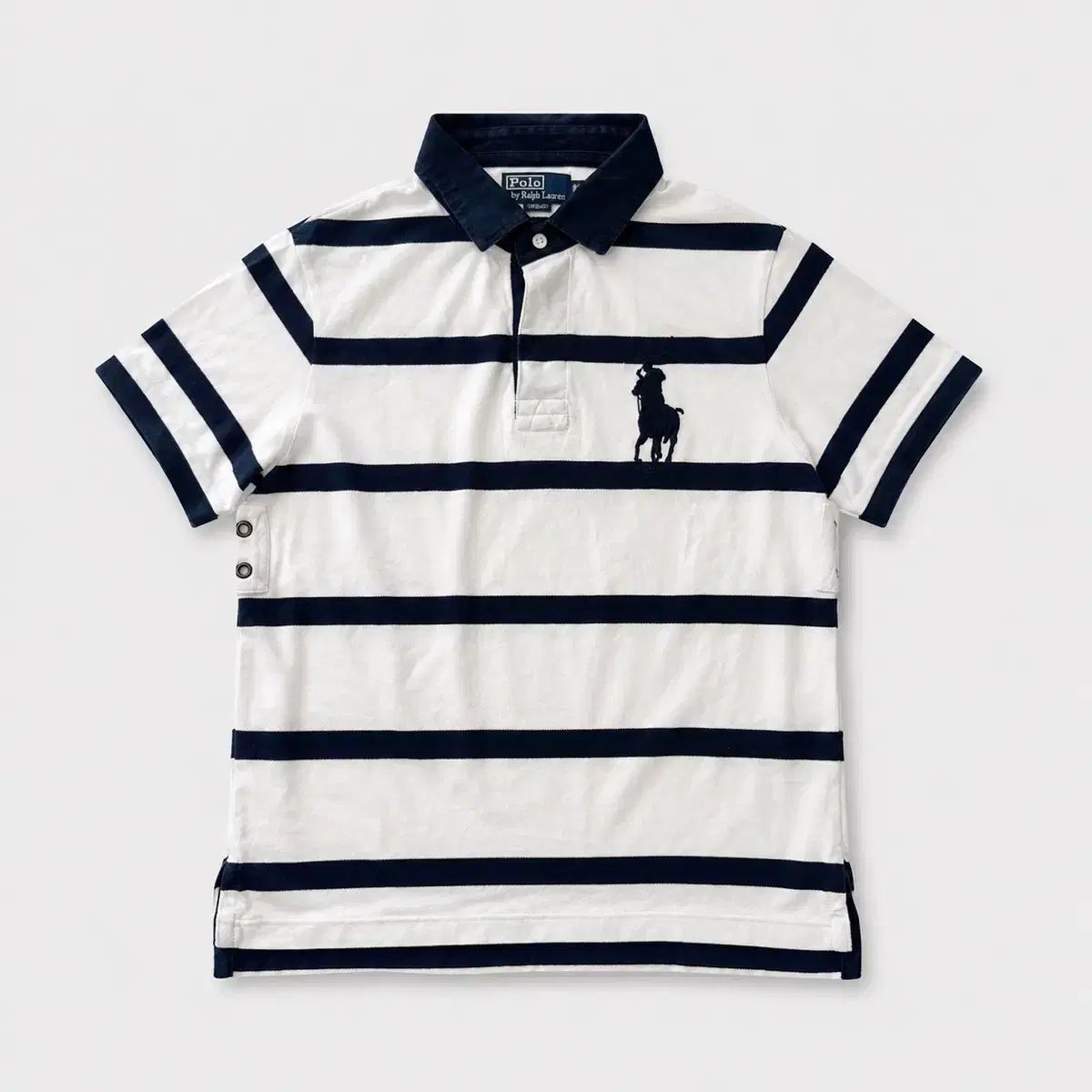 POLO RALPH LAUREN ポロラルフローレン 白黒 ストライプ PK カラ ラグビー 半袖Tシャツ