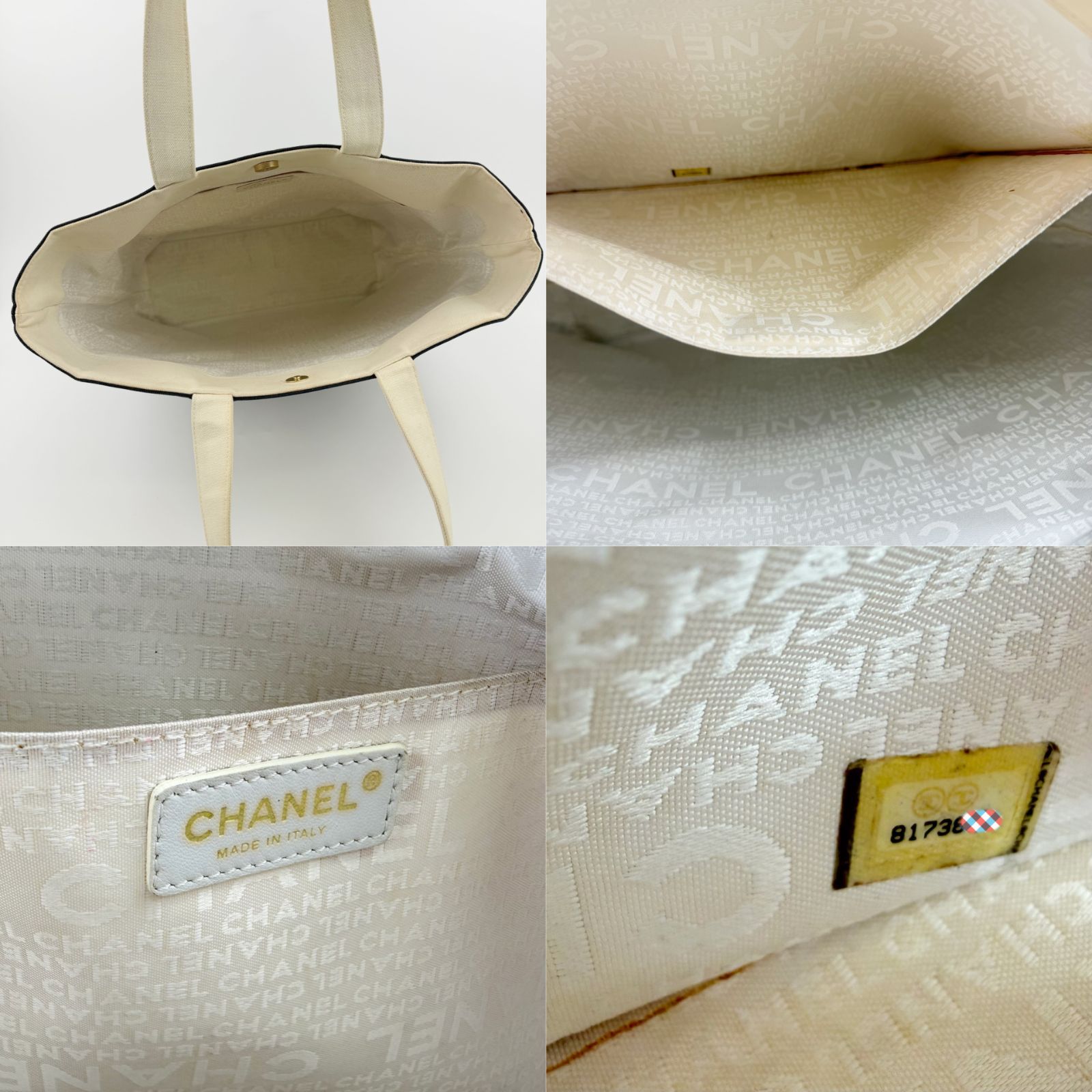 中古】CHANEL シャネル ウィンドウ柄 ココマーク トートバッグ 