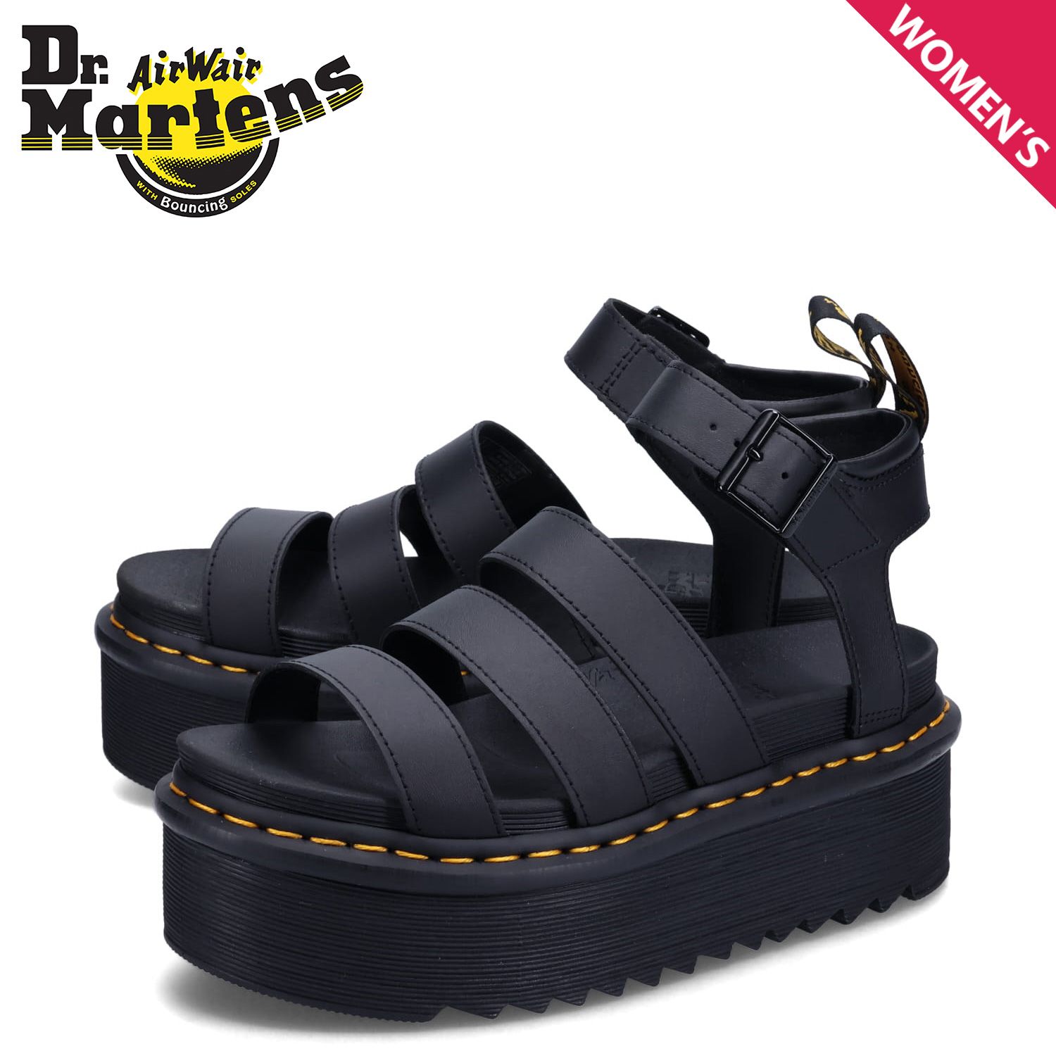 【土日限定10％OFFセール開催中！】 ドクターマーチン Dr.Martens サンダル ストラップサンダル ブレア クアッド レディース 厚底 BLAIRE QUAD 27296001