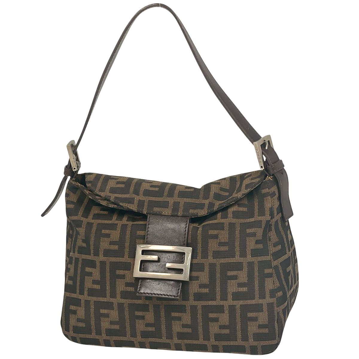 フェンディ FENDI ズッカ柄 ショルダーバッグ キャンバス ブラウン 26426 レディース 【中古】