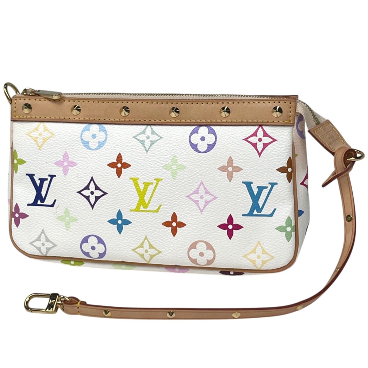 ルイ・ヴィトン Louis Vuitton ポシェット アクセソワール スタッズ メイク アクセサリーポーチ モノグラムマルチカラー ブロン(ホワイト) M92649 レディース 【中古】