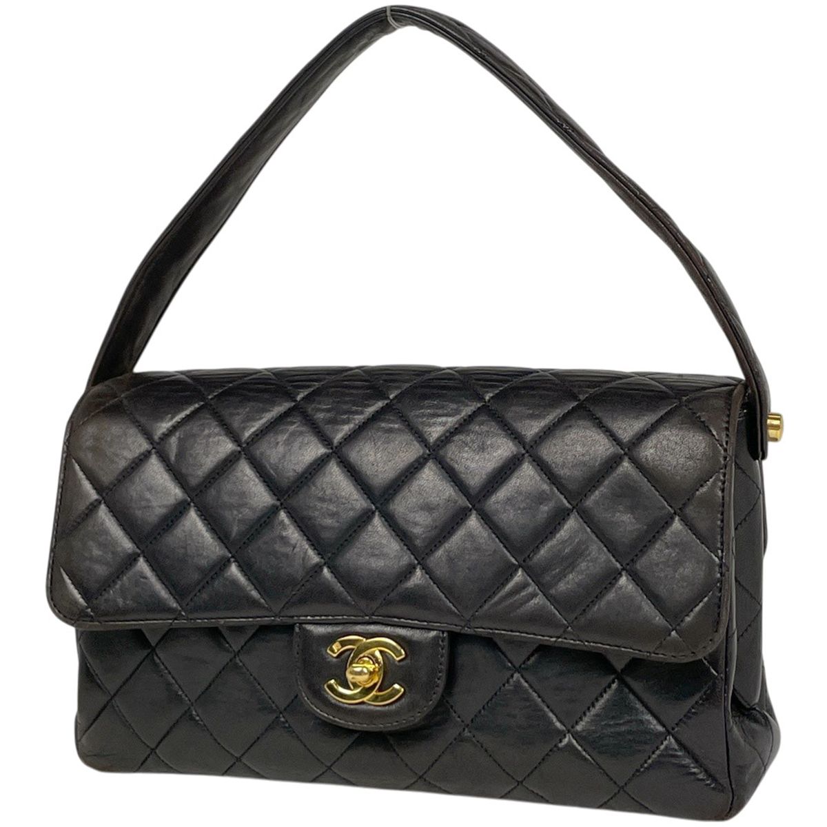 シャネル CHANEL ココマーク ハンドバッグ マトラッセ ダブルフェイス レザー ブラック レディース 【中古】