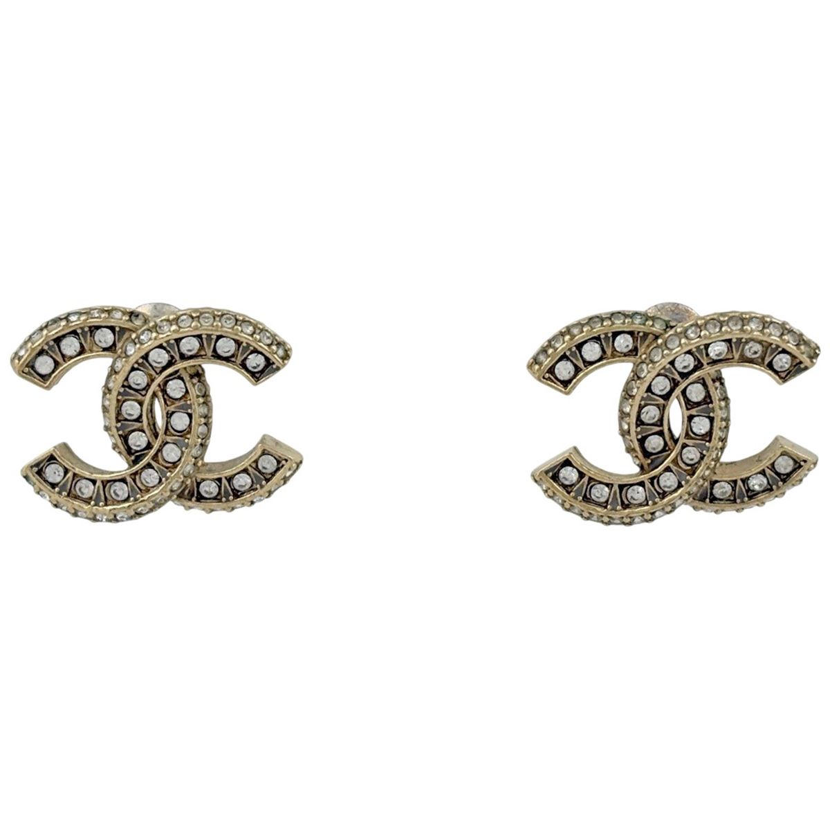 シャネル CHANEL ココマーク ラインストーン ピアス GP ゴールド レディース 【中古】 45,370円