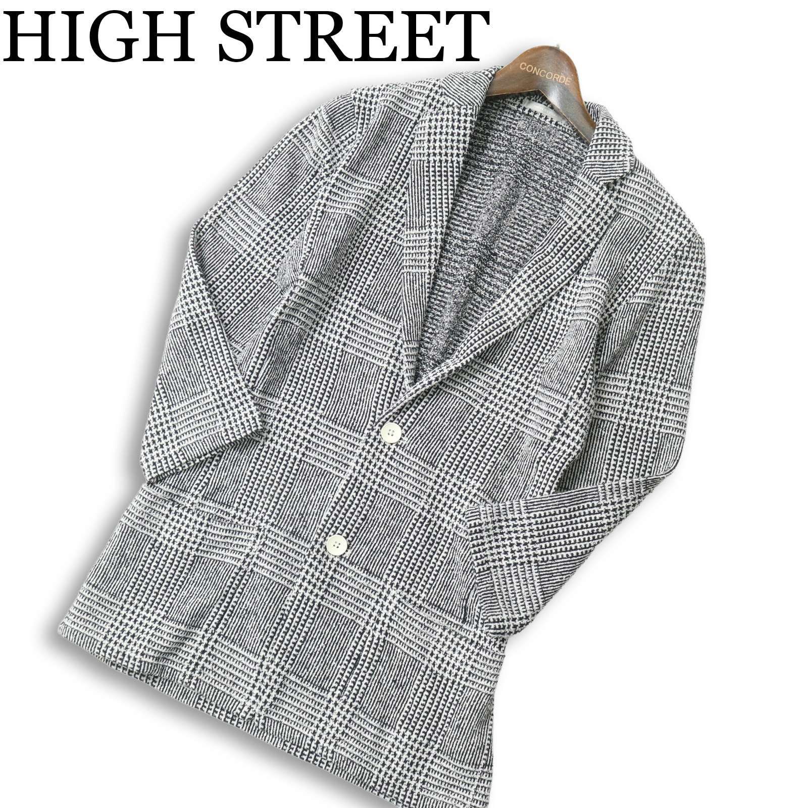 HIGH STREET ハイストリート 春夏☆ 七分袖 グレンチェック スリム 