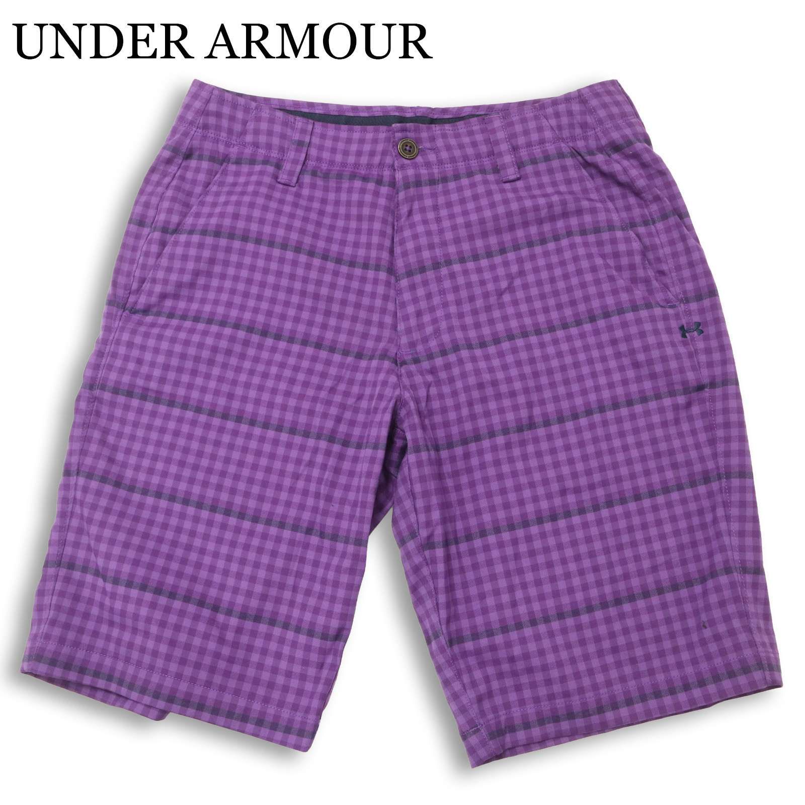 UNDER ARMOUR アンダーアーマー 春夏 チェック ロゴ刺繍 ハーフ 