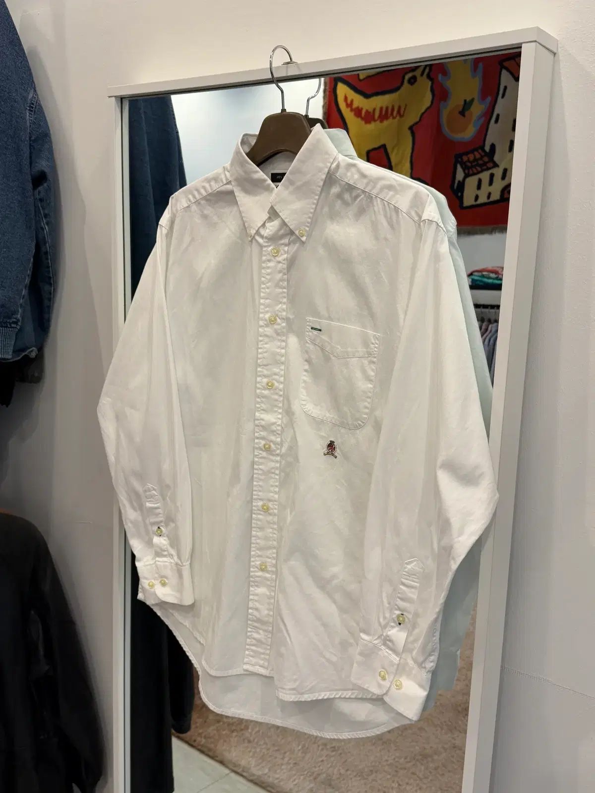 90s Tommy Hilfiger トミーヒルフィガー 白 コットン シャツ
