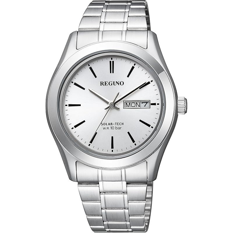 【新品】 [CITIZEN] 腕時計 REGUNO (ソーラー/防水/シンプル) KM1-211-11 ソーラーテック メンズ ビジネス アナログ 日付 曜日 秒針 シルバー 銀 シチズン