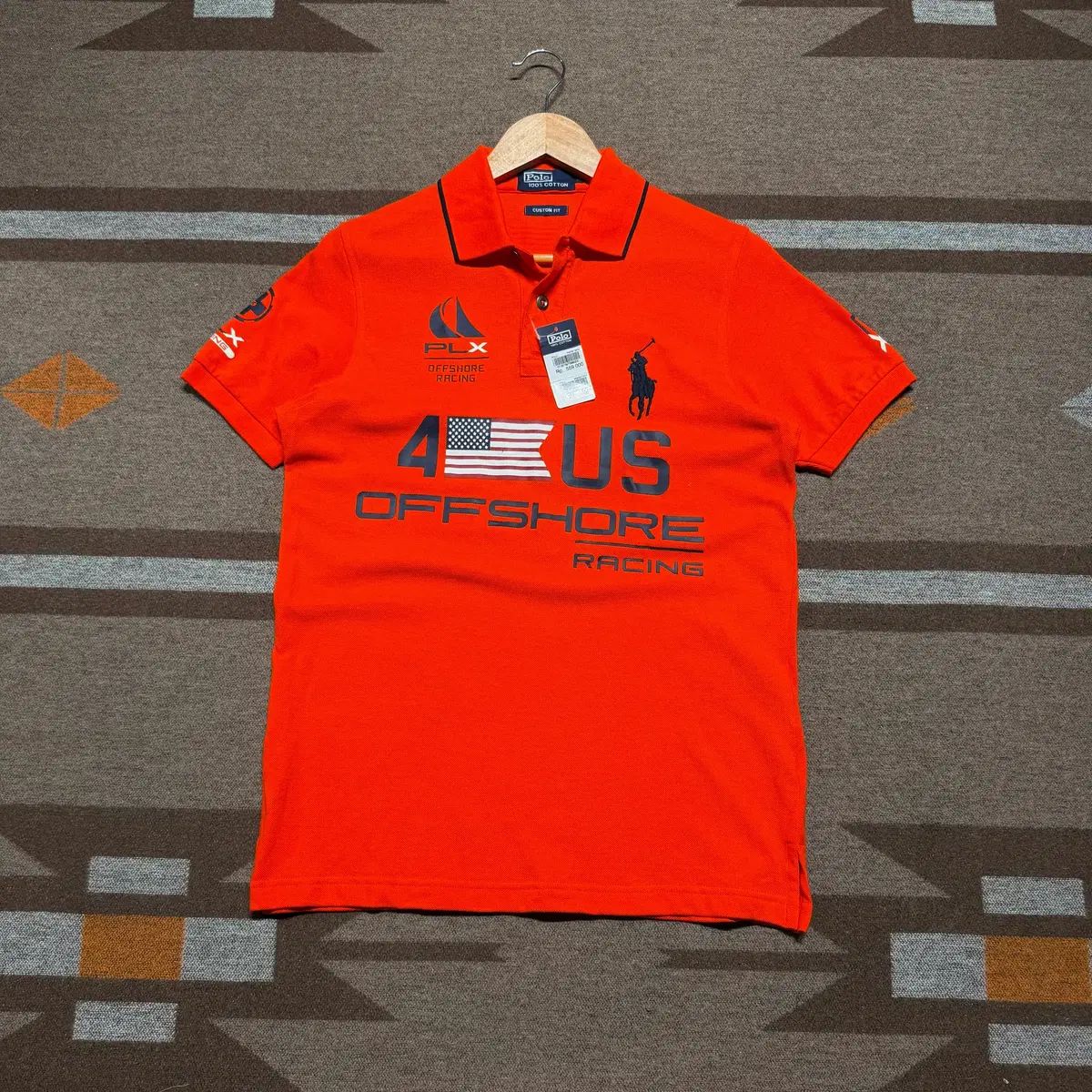 未使用)POLO RALPH LAUREN(ポロラルフローレン) 00s ビックポニー RLX レーシング 半袖 カラーTシャツ s チーフキープ