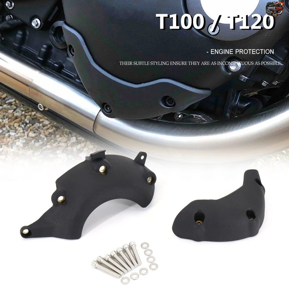モーターサイクル エンジン プロテクター スライダー クラッシュ プロテクション ボンネビル T100 ブラック ボンネビル T120 / ストリート
