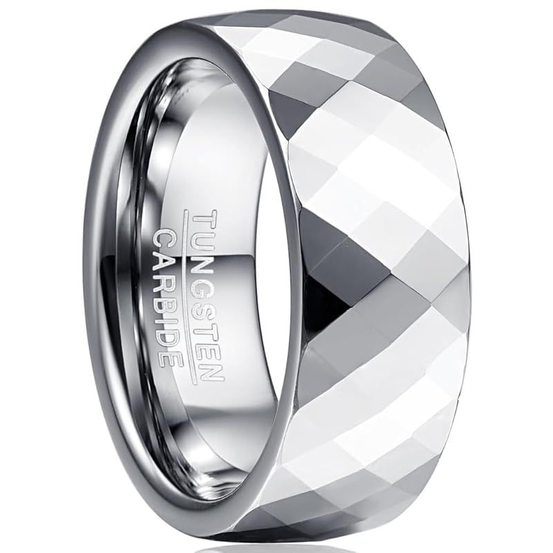 【新品】 083基地 ユニセックス 男女兼用 リング 指輪 タングステン カットリング メンズ 指輪 Ring シルバー 横幅8mm 真空メッキ 21号