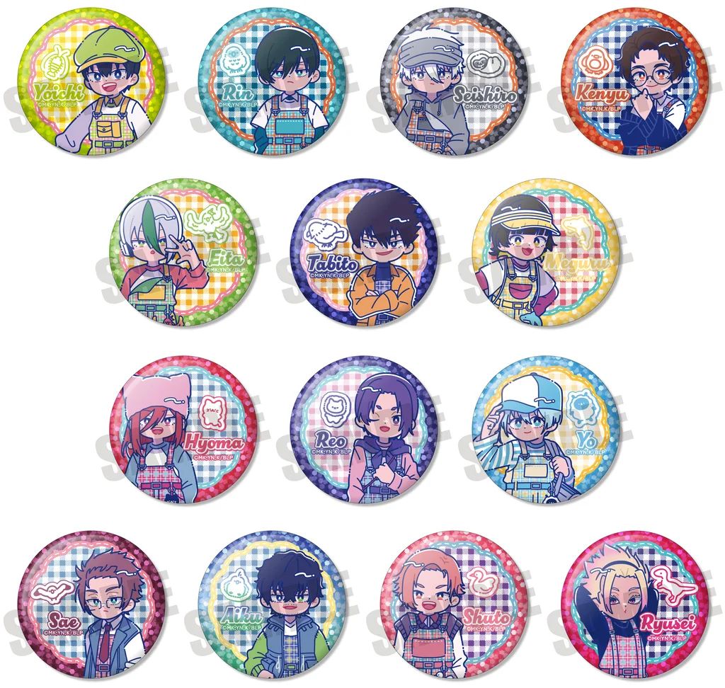 【中古】バッジ・ビンズ 全14種セット 「TVアニメ ブルーロック トレーディングホログラム缶バッジ にゅ～とろ 第3弾」