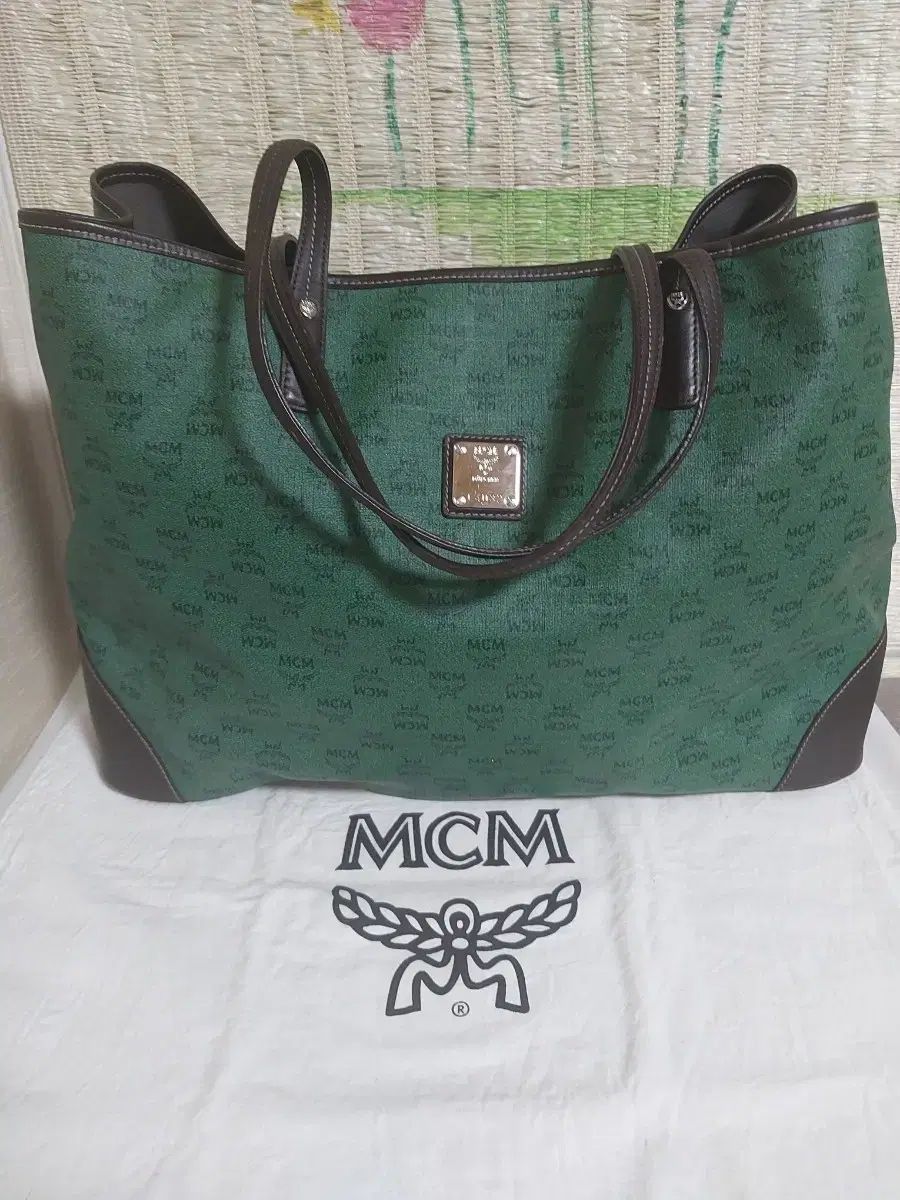 正規品) MCM ヴィセトス BIG ショッパーバッグ トートバッグ グリーン