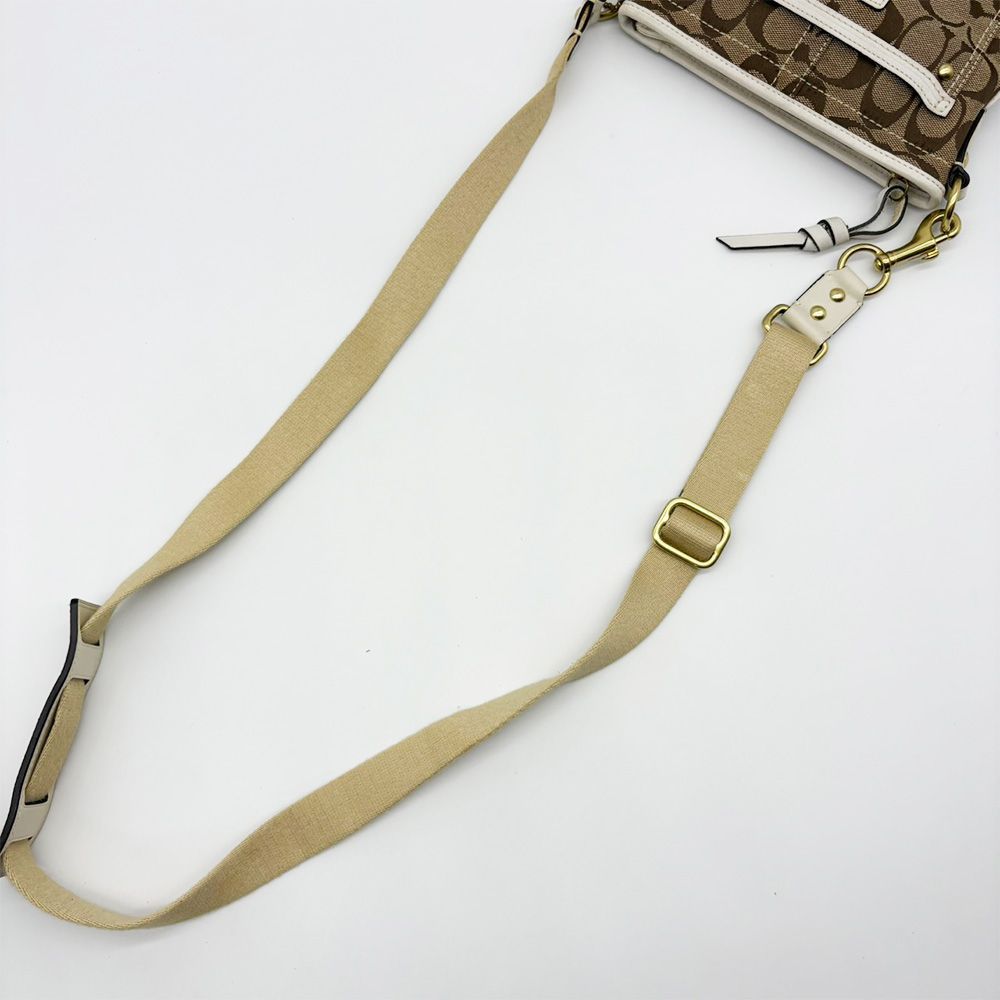 コーチ coach ショルダーバッグ サコッシュ キャンバス ベージュ 