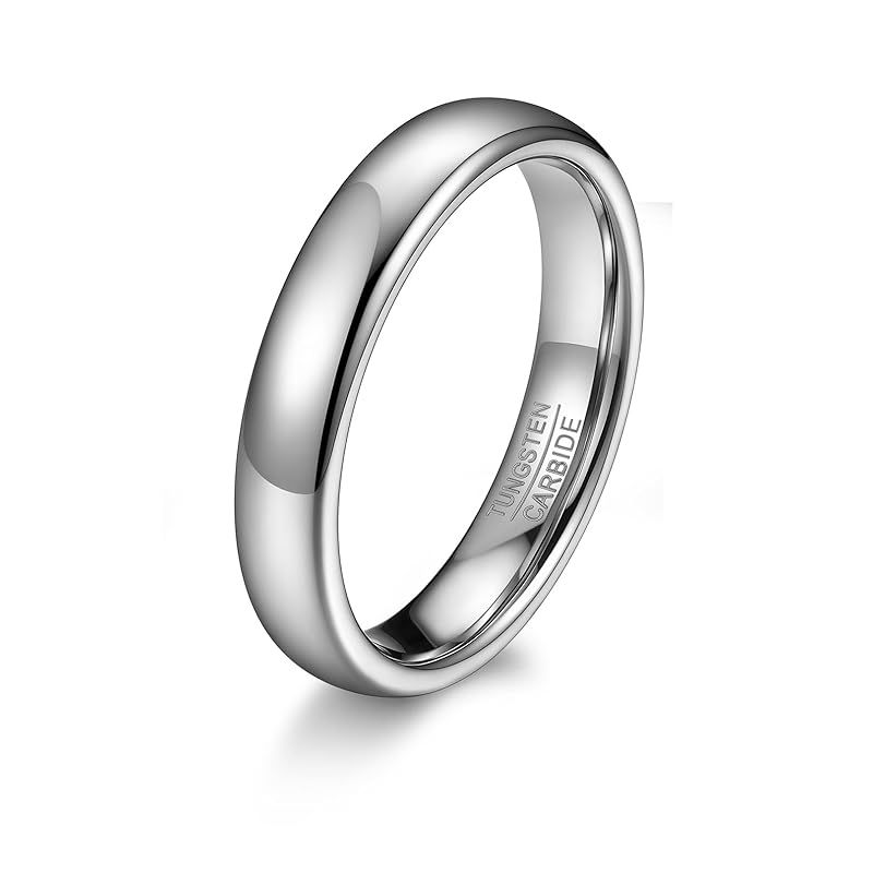 【新品】 [Ｂａｎｄｍａｘ] タングステン 指輪 メンズ 幅4mm 甲丸 リング 太め 金属アレルギー対応 鏡面仕上げ シンプル ファッションリング 錆びない 結婚指輪 男性 16.5号