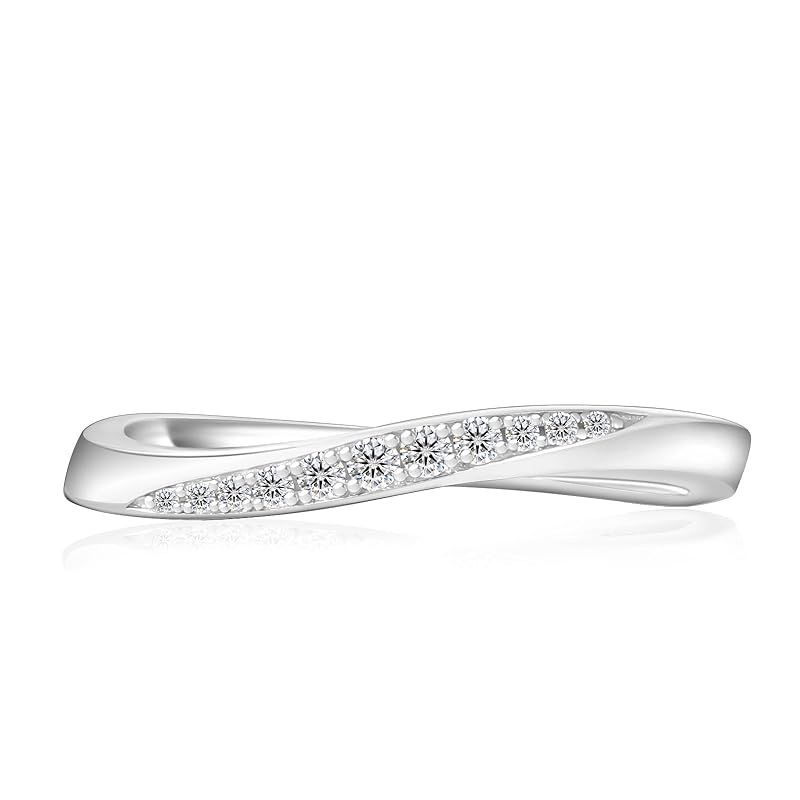 【新品】 KRKC&CO 指輪 レディース モアッサナイト ファッションリング シルバー925 人工ダイヤモンド 結婚ゆびわ ホワイトゴールドメッキ モアサナイト 金属アレルギー対応 人気 女性 プレゼント (スクロール, 10)