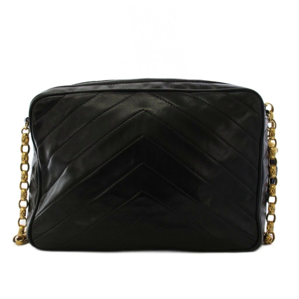 シャネル CHANEL Vステッチ フリンジ ラムスキン チェーンショルダー